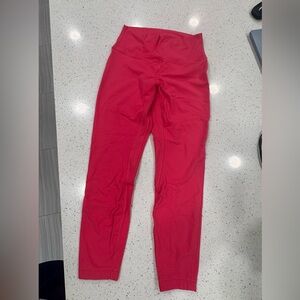 Lululemon Bright Pink High-Waist align thicker size 8 Leggings GUC 25” ankle
